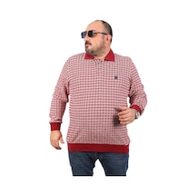 Moc Grande Mocgrande Büyük Beden Erkek Sweatshirt Polo Yaka 22714 Bordo