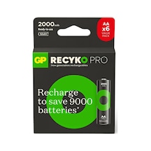 Gp Recyko Pro Serisi 2000 Mah Nimh Aa Kalem Boy 6'lı Şarjlı Pil