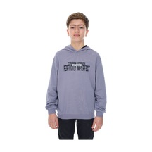 Toontoy Kids Toontoy Erkek Çocuk Oversize Kapüşonlu Hafif Düşük Omuz Baskılı Sweatshirt - 2 İplik Koyu Gri