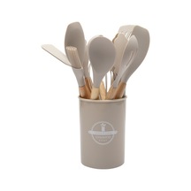 Yystore Silikon Mutfak Gereçleri Mutfak Seti Onbir Parçalı Yapışmaz Pişirme Seti Açık Gri