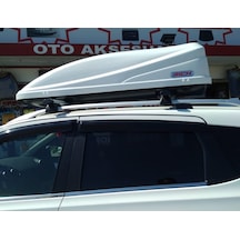 Araç Üstü Port Bagaj Portbagaj Tabut Bavul 390 L Siyah-Beyaz