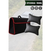 Hyundai İoniq Uyumlu Bagaj Çantası Siyah Renk Koltuk Yastığı Lüks Model