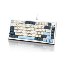 K85 Mekanik Klavye 75% Kompakt Tasarım, Manyetik Anahtarlar, Ayarlanabilir Tepki Süresi, Rgb Işık, Döner Kontrol Tuşu, Dks/mt/tgl Destekli, Pc/mac Uyumlu - Blue