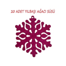 Yılbaşı Ağacı Süsü Kar Tanesi 20 Adet 3 Mm Keçe 6x6,5 Cm