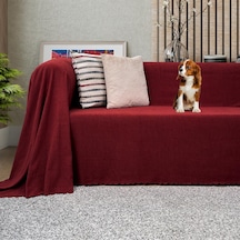 Koltuk Örtüsü Şönil Kaymaz Çift Taraflı Çekyat Örtüsü Koltuk Şalı 175x300 - Bordo Çok Renkli