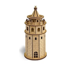 3D Ahşap Galata Kulesi Maketi Boyanabilir Ahşap Maket