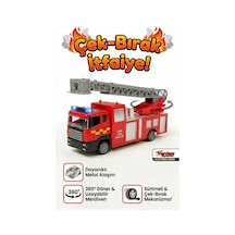 Vardem Die-cast 360 Döner Merdivenli İtfaiye Kamyonu - Metal Alaşım Çek-bırak Oyuncak
