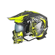 Sway X1-X Seul Matt Warrior Modüler Kask Beyaz - Sarı - Siyah