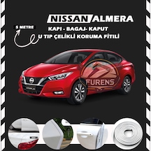 Nissan Almera Oto Araç Kapı Koruma Fitili 5metre Parlak Beyaz Renk