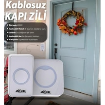 Beyaz Kablosuz Su Geçirmez Kapı Zili Renkli