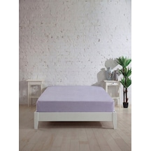Battal Boy Pamuklu Lastikli Çarşaf, Ranforce Battal Boy Fitted Çarşaf 180x200+20 Cm Lila