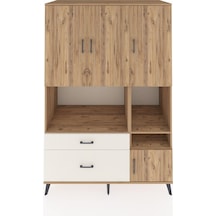 Kronos Dolap 7 Raflı 2 Çekmeceli 4 Kapaklı 132x59x195 Çam-çam... Çam