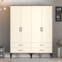 Variant Kumsal 4 Kapılı Tt Gardrop - Ceviz / Krem
