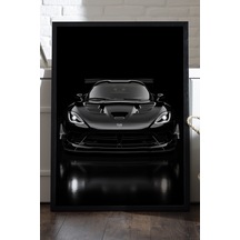 Dodge Viper Acr Siyah Ahşap Çerçeveli Poster, Dekoratif Araba Duvar Tablosu
