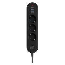 3 Lü Priz 2 Usb-a + 1 Usb-c Termal Akım Korumalı, 2500w Güç, Aç/kapa Anahtarlı 0