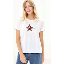 Pearl Jam Logo Baskılı Beyaz Kadın Tshirt