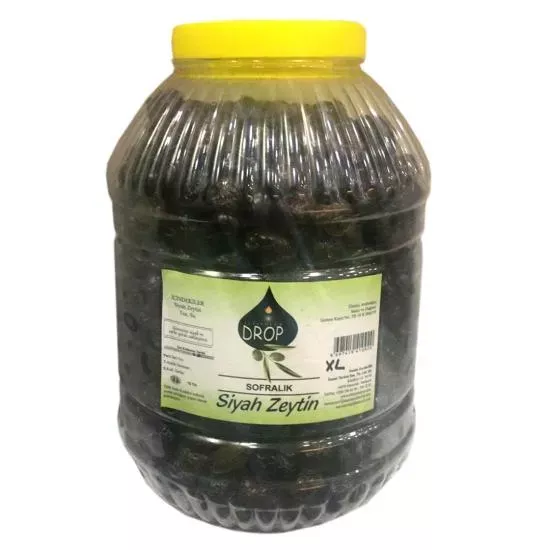 Drop Gemlik Yağlı Sele Siyah Zeytin 5 Lik Pet Xl Net: 3500 G