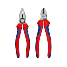 Knipex 2'li Set Kombine Pense 180 Mm Yan Keski 160 Mm
