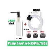 Set 3-siyah-350ml-mutfak Lavabo Sıvı Sabunluk Pompaları Paslanmaz Çelik Kafa Lavabo El Losyonu Sabunluklar Tüp Hortum Şişe Aksesuarları İle