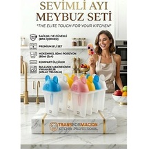 Sevimli Ayıcık Figürlü 8'li Dondurma Meybuz Kalıbı Seti - Sağlıklı Ev Yapımı Lezzetler 723093