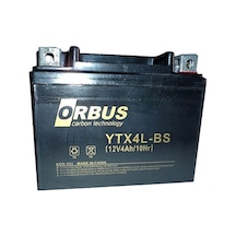 Orbus Motosiklet Aküsü 12 Volt 4 Amper Yeni Tarihli Taze Akü 114x66x88 Mm 1.6 Kg
