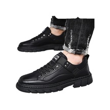 Ikkb Sonbahar Moda Kalın Alt Aşınmaya Dayanıklı Erkek Casual Ayakkabı Siyah