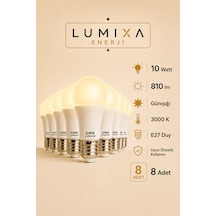 10 Watt 810 Lm Günışığı Renk Ampul 8 Adet