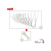 Kuş Konmaz Şeffaf 5 Adet 2.5 Metre+10 Adet Cırt Kelepçe 30 Cm N11.38599