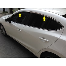 Mazda 3 Sedan 2017 Krom Cam Üst Çıtası Aksesuarı 4 Parça P. Çelik