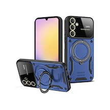 Samsung Galaxy A35 5g Uyumlu Kılıf Joy Lens Standlı Kapak - Lacivert