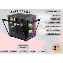 James Donkey Stark S800 4xargb Temperli Cam 750W 80+ Bronze Atx Siyah Gaming (Oyuncu) Kasa James Donkey Stark S800 4xargb Temperli Cam 750W 80+ Bronze Atx Siyah Gaming (Oyuncu) Kasa