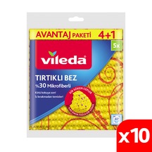 Vileda Tırtıklı 4+1 Mikrofiber Temizlik Bezi 10'lu Paket
