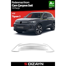 S-dizayn Vw Tiguan 3 Krom Cam Çerçeve Seti 10 Prç. 2024 Üzeri A+ Kalite