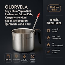 Olorvela Soya Mum Yapım Seti - Paslanmaz Eritme Kabı, Karıştırıcı Ve Mum Yapım Aksesuarları İçeren Dıy Candle Making Kit Gümüş Yaldızlı