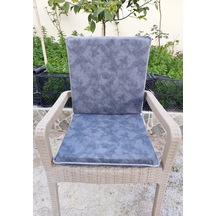 2 Adet Komutan Arkalıklı Sandalye Minderi, Extra Kalın-k.gri Koyu Gri