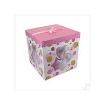 Kapaklı, Katlanır Demonte Karton Kutu, 30cm - Balon & Pembe