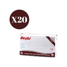Beybi Lateks Beyaz Pudrasız Muayene Eldiveni 100'lü x 20 Paket