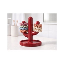 Kaktüs Şeklinde Kırmızı Saç Tokası Standı, 18 Cm Kaktüs Saç Tokası Tutucu