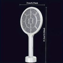 Boatshop1 Usb Şarj Edilebilir Beyaz El Tipi Sivrisinek Raketi Led Gece Lambalı Çift Modlu Elektrikli Böcek Öldürücü Ev Ofis Bahçe İçin