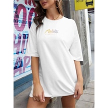 Kadın Malibu Baskılı Oversize T-shirt 001
