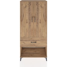 Hyperion Dolap 4 Raflı Tek Çekmeceli 2 Kapaklı 88x44x195 Çam-çam Çam