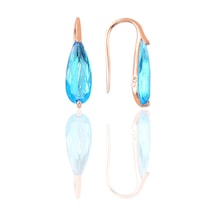 Gümüş Rose Akuamarin Taşlı Damla Modeli Küpe N11.47802
