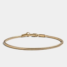Altın Renk Unisex Snake Zincir 2 Mm Çelik Bileklik - 3139 Gold