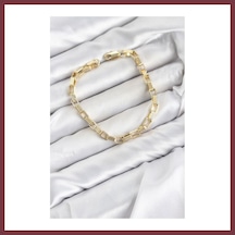 Storeşahin Cm Kare Halka Model Gold Renk Pirinç Kadın Bileklik Shn0720