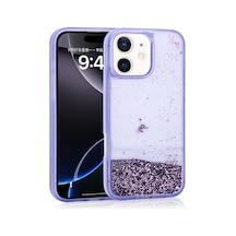 Zore İphone 11 Kılıf Sıvılı Simli Şeffaf Arka Yüzey Ogaa Keto Silikon Kapak - Mor