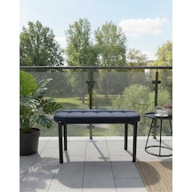 Özcan Metal 90 Cm Metal Ayaklı Puf Bench Antre Salon Mutfak Yatak Odası Balkon Puf Lacivert