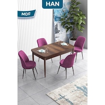 Masa Barok Ahşap Sandalyeler Mor