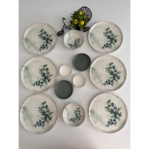 Takım Kahvaltı Okaliptus 12 Parça 6 Kişilik Mat Yeşil