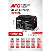 Sb Battery 12v 65ah Bakımsız Kuru Akü