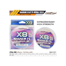 Portfish Magnum 8 Kat İp Misina 150 Mt Multi Color 0,08
